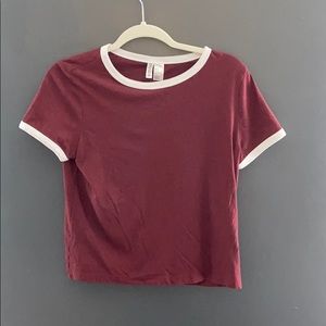 H&M maroon short sleeve size medium